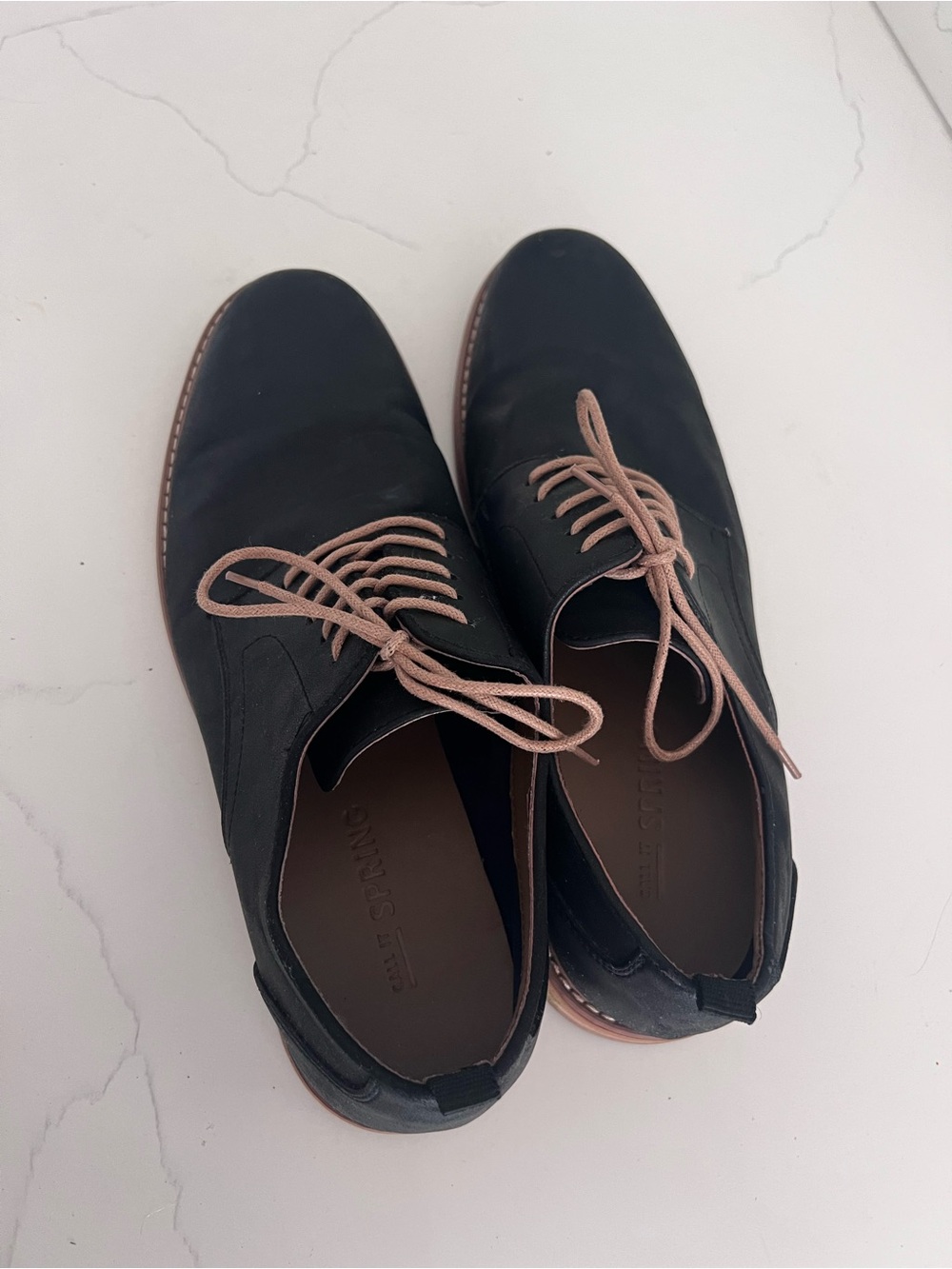 Call It Spring Black Oxford Shoes with Tan Laces